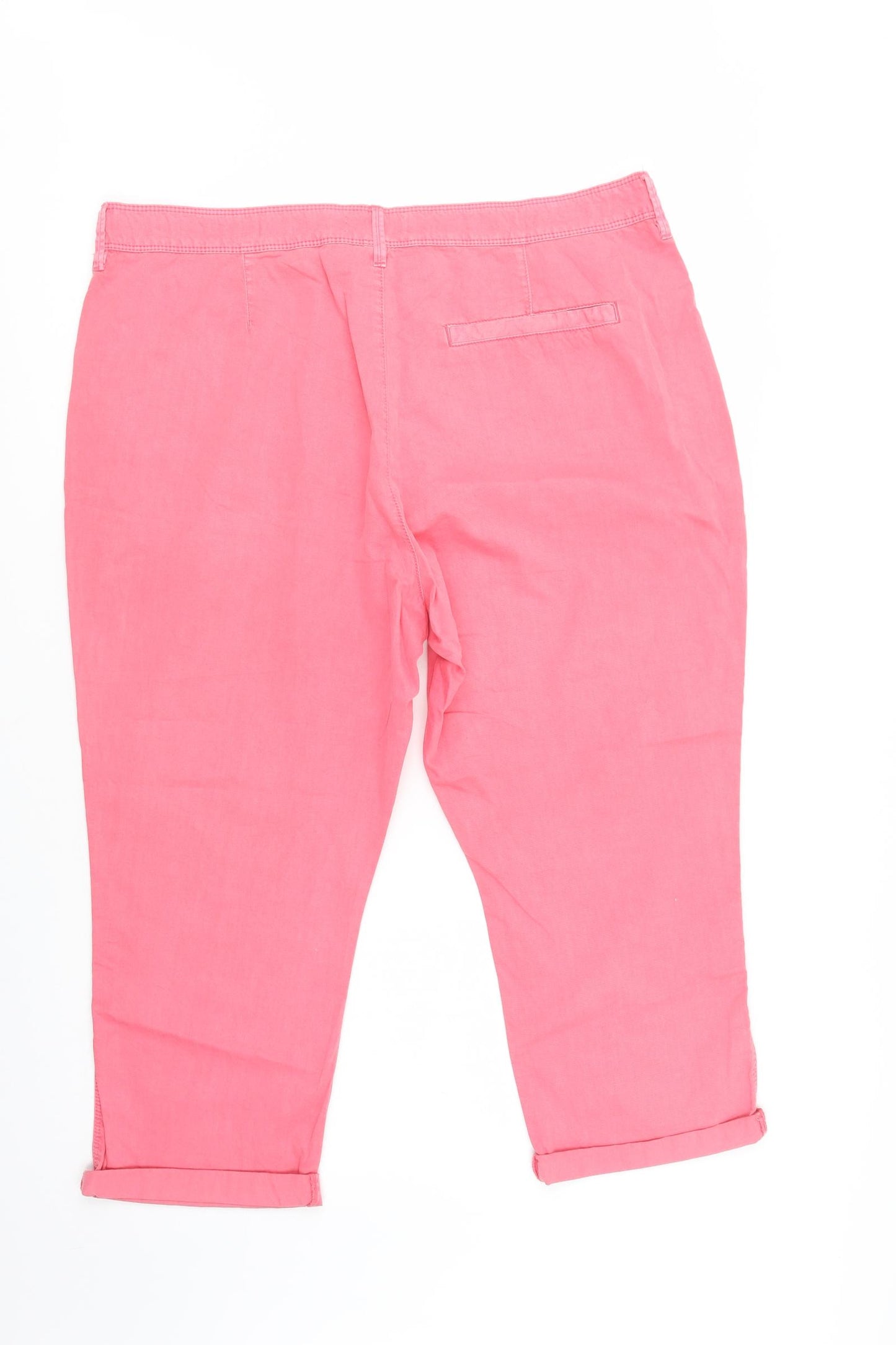 F&F Womens Pink  Cotton Cropped Jeans Size 18 L24 in Regular Button