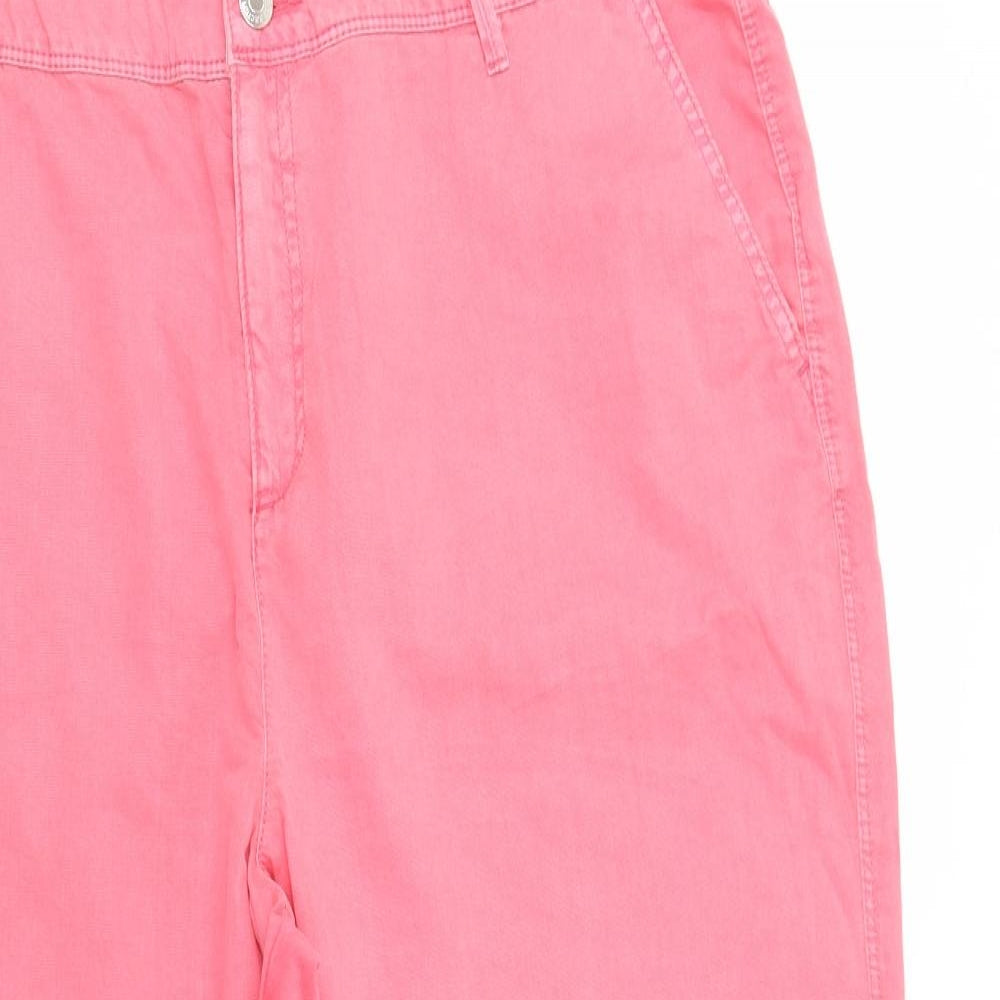 F&F Womens Pink  Cotton Cropped Jeans Size 18 L24 in Regular Button