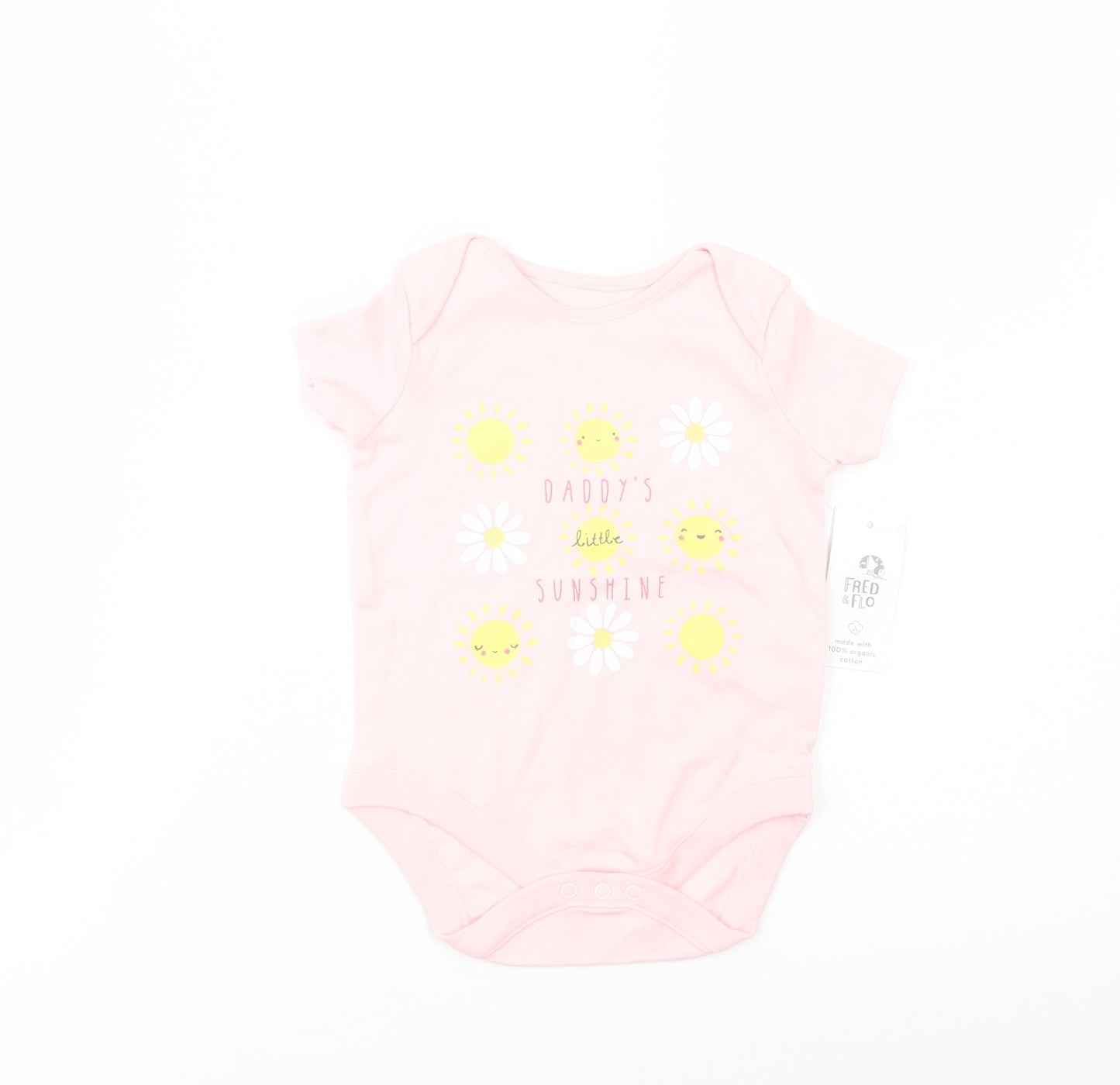 F&F Baby Pink  Cotton Babygrow One-Piece Size 12-18 Months  Snap - Daddy's Sunshine