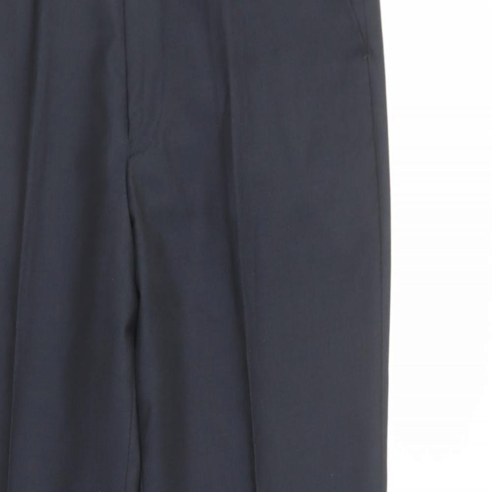 Matalan Mens Blue  Polyester Dress Pants Trousers Size 34 L31 in Regular Button