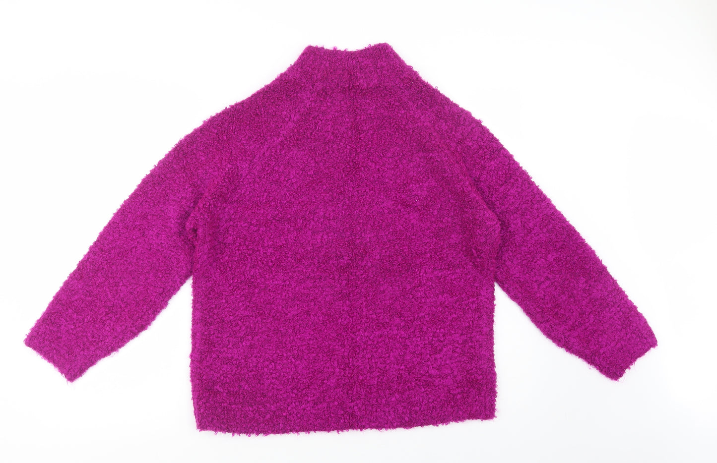 George Womens Purple Mock Neck  Acrylic Pullover Jumper Size M