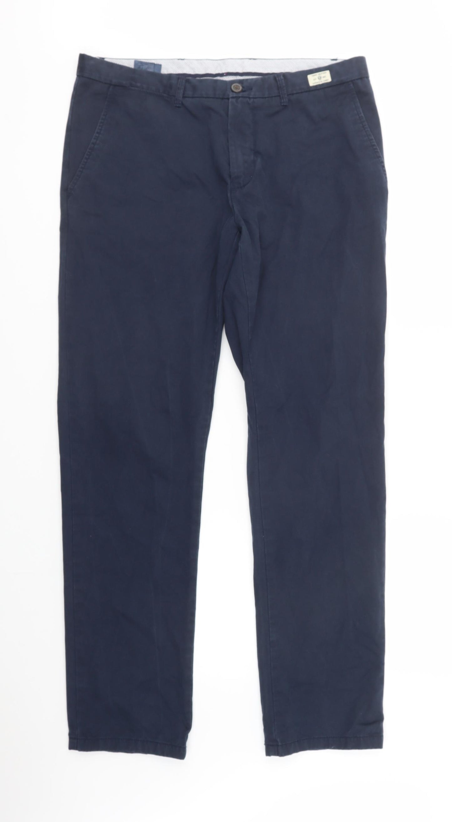 Tommy Hilfiger Mens Blue  Cotton Chino Trousers Size 36 L34 in Regular Button