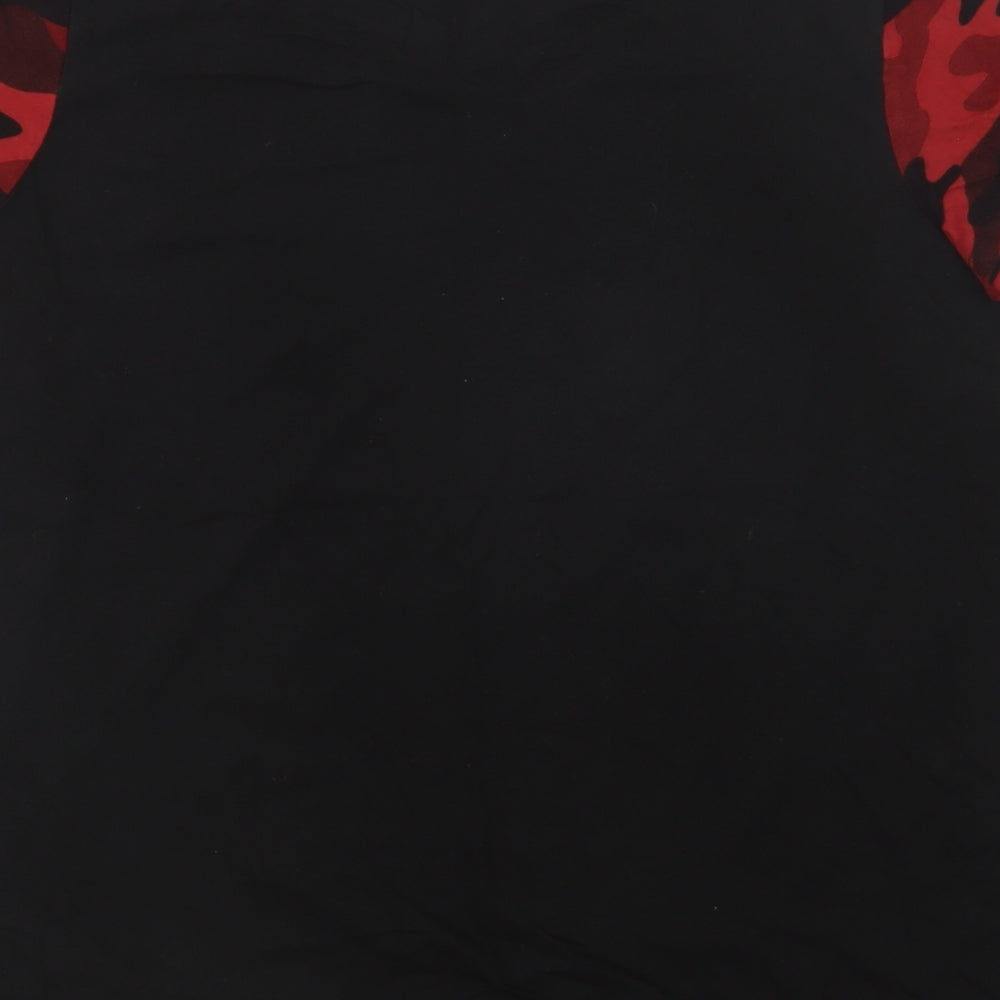 GUESS Womens Black Camouflage Cotton Basic T-Shirt Size XL Crew Neck