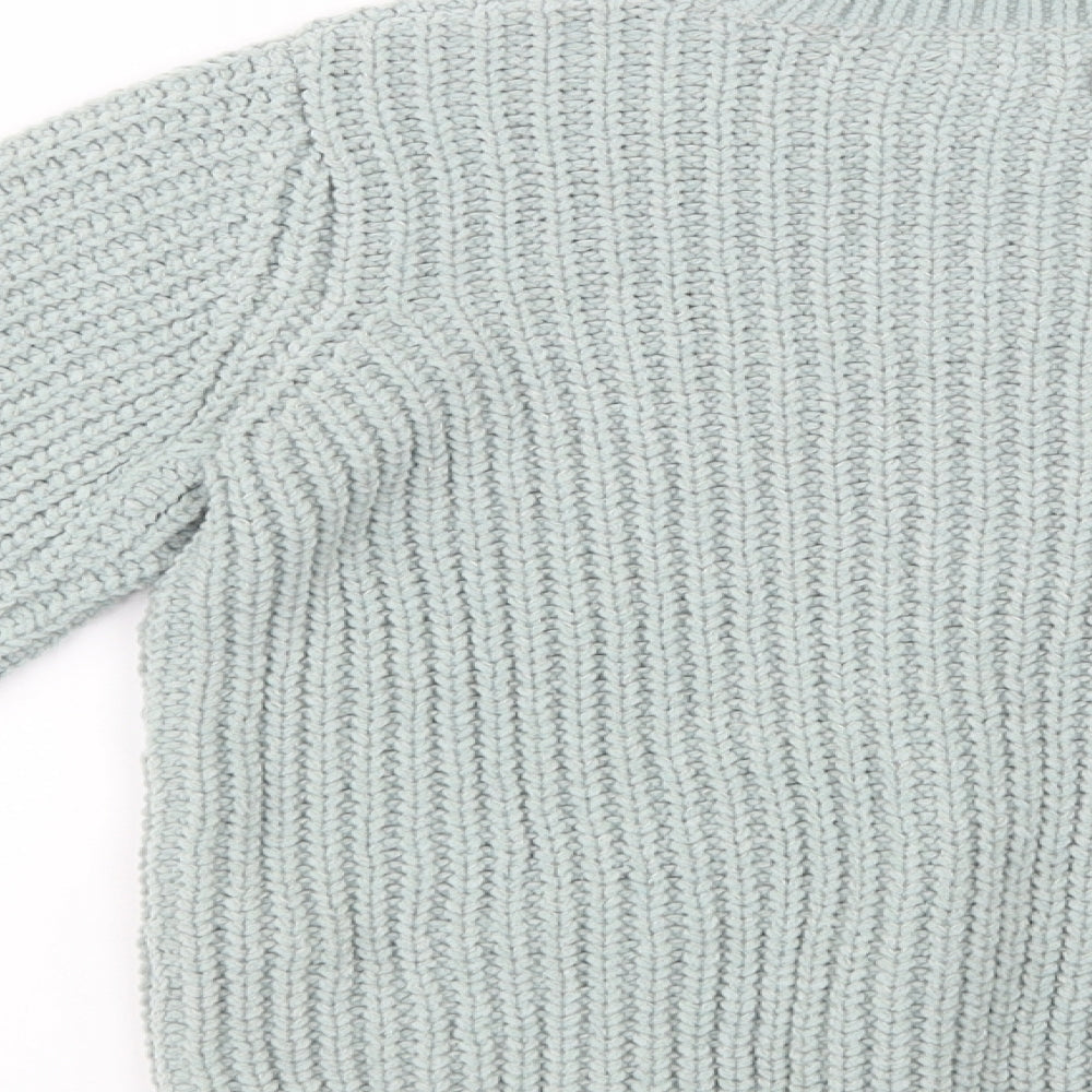 F&F Girls Green Crew Neck  Polyester Pullover Jumper Size 8-9 Years  Pullover