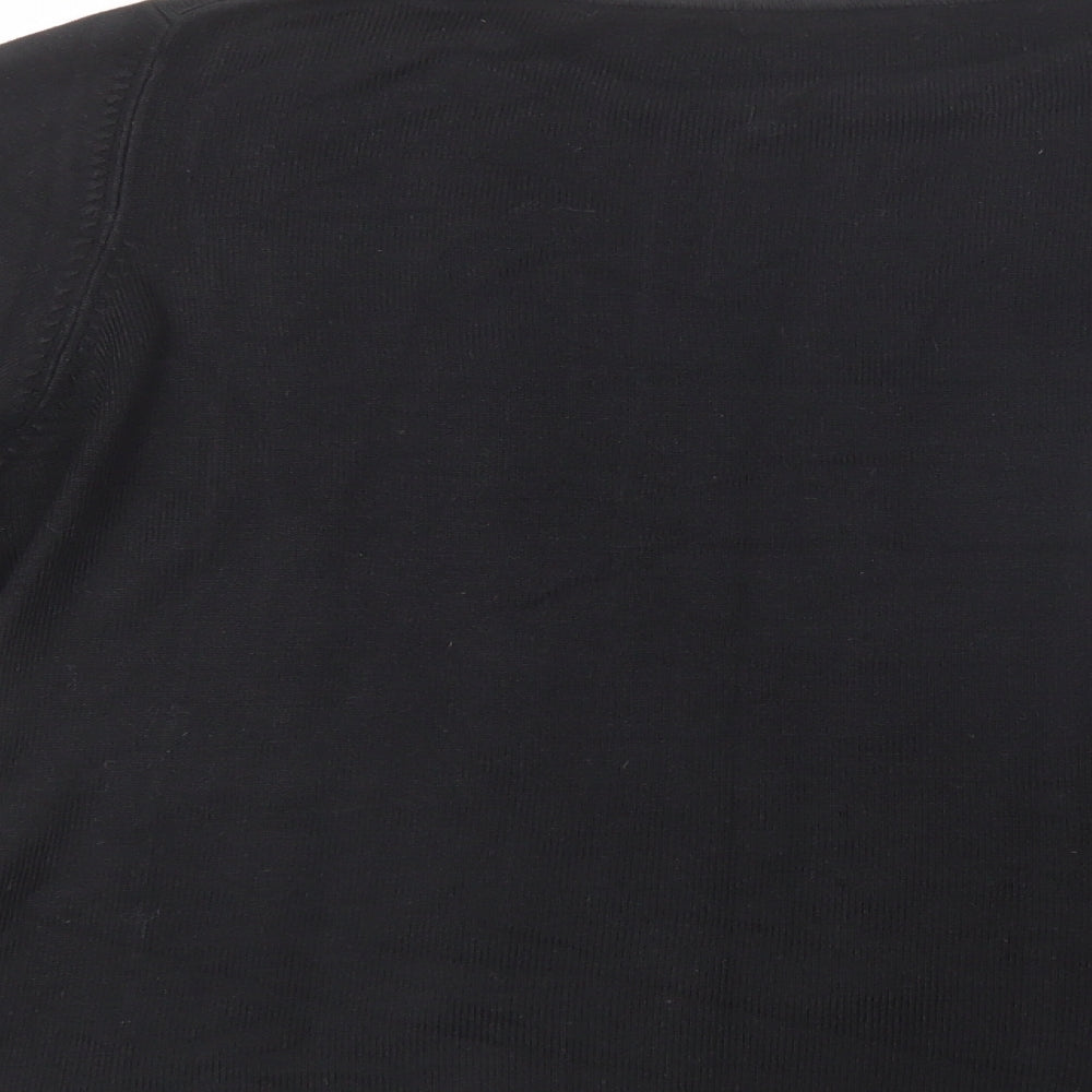 Marks and Spencer Womens Black Round Neck  Acrylic Pullover Jumper Size 14