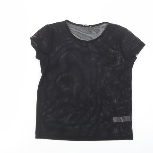 F&F Girls Black  Polyester Pullover T-Shirt Size 9-10 Years Crew Neck Pullover