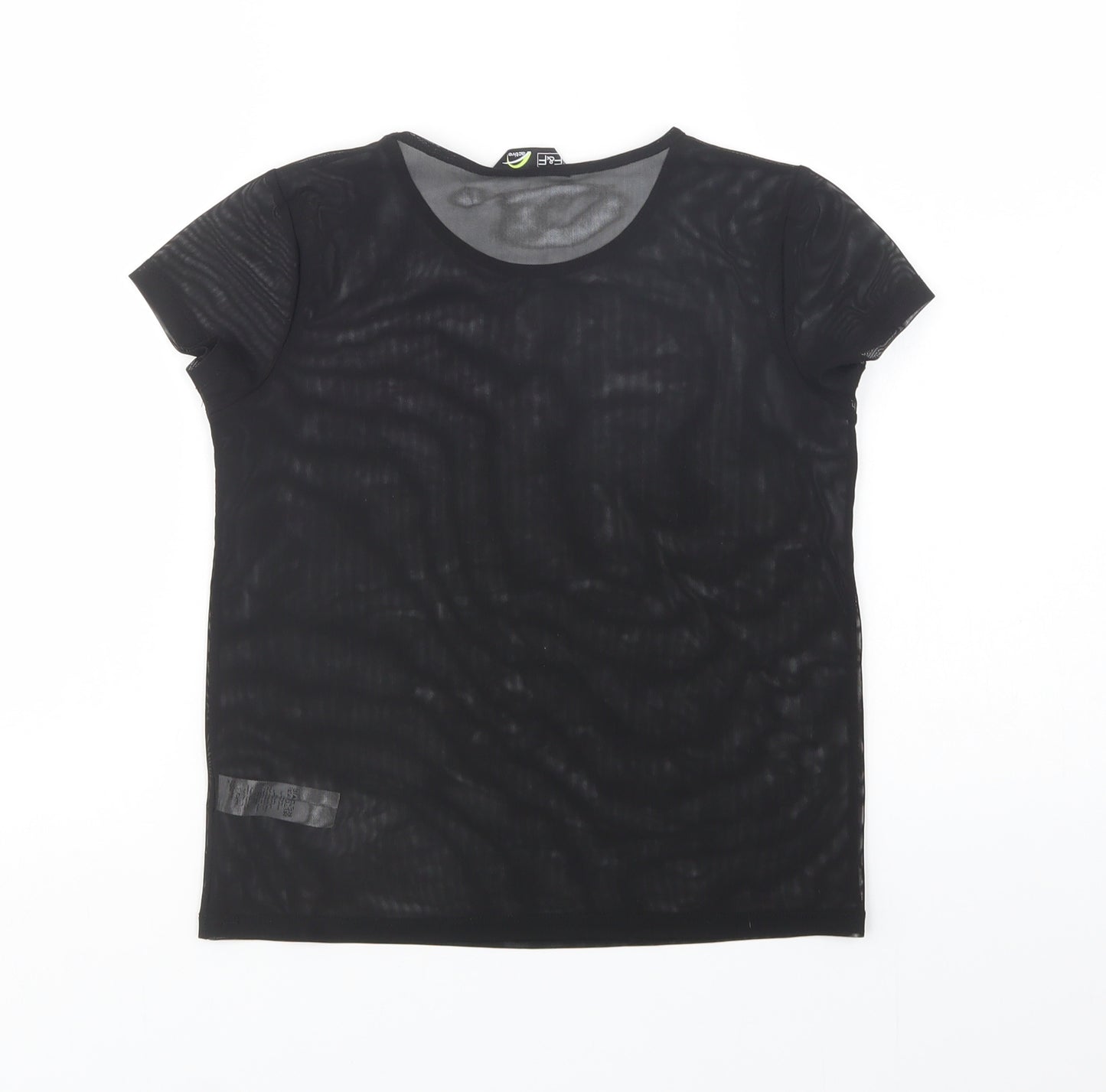 F&F Girls Black  Polyester Pullover T-Shirt Size 9-10 Years Crew Neck Pullover