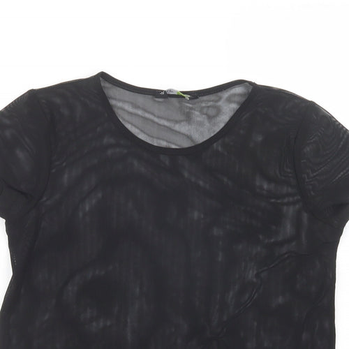 F&F Girls Black  Polyester Pullover T-Shirt Size 9-10 Years Crew Neck Pullover