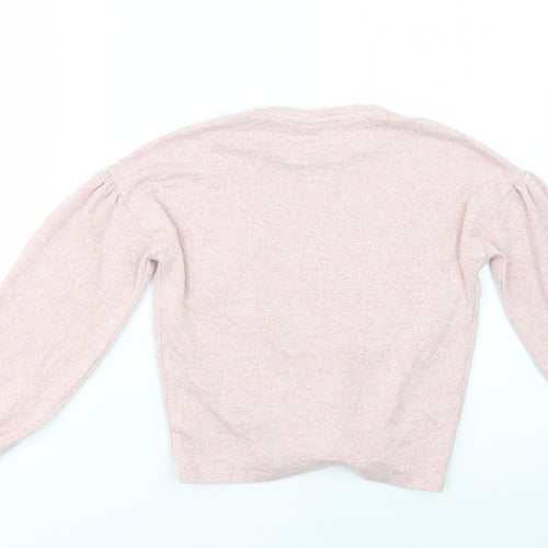 TU Girls Pink Crew Neck  Viscose Pullover Jumper Size 10 Years  Pullover