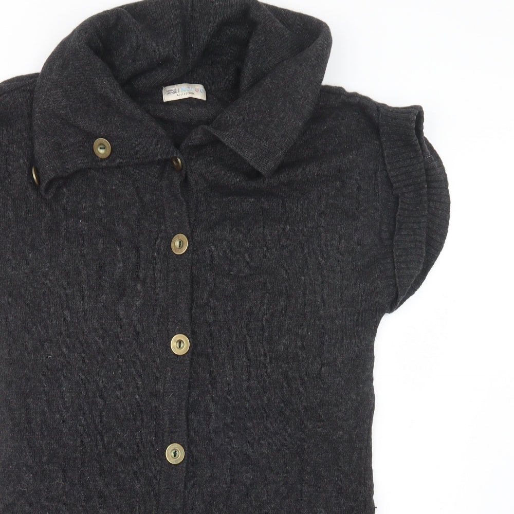 Marks Womens Grey Roll Neck  Wool Cardigan Jumper Size 12