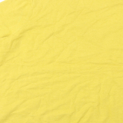 Bonmarché Womens Yellow V-Neck  Cotton Pullover Jumper Size 20