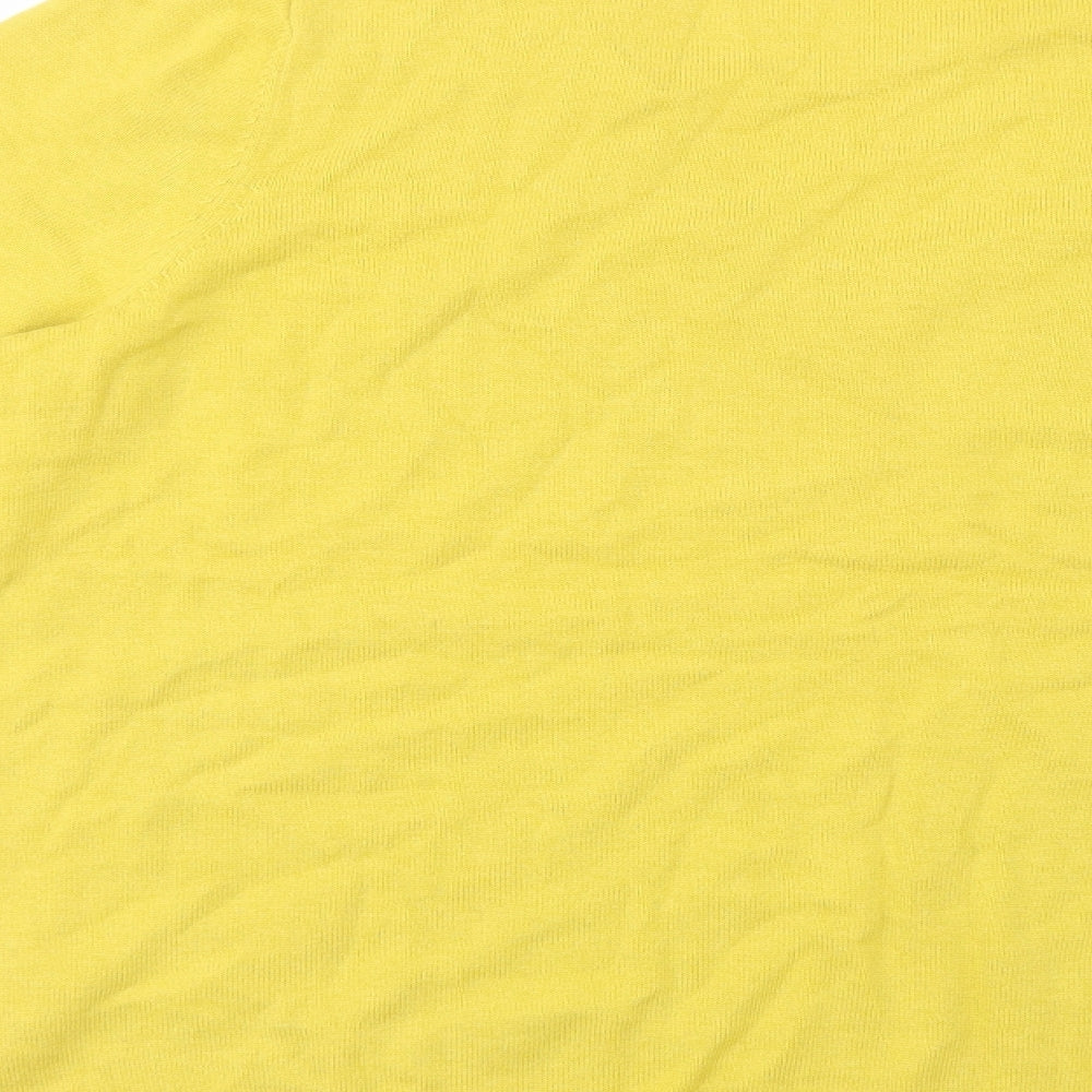 Bonmarché Womens Yellow V-Neck  Cotton Pullover Jumper Size 20