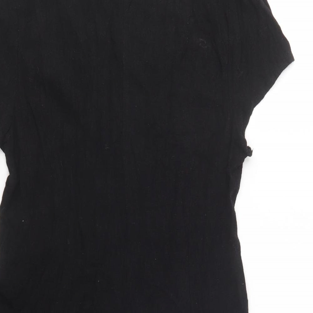 New Look Womens Black  Viscose Playsuit One-Piece Size 12  Button
