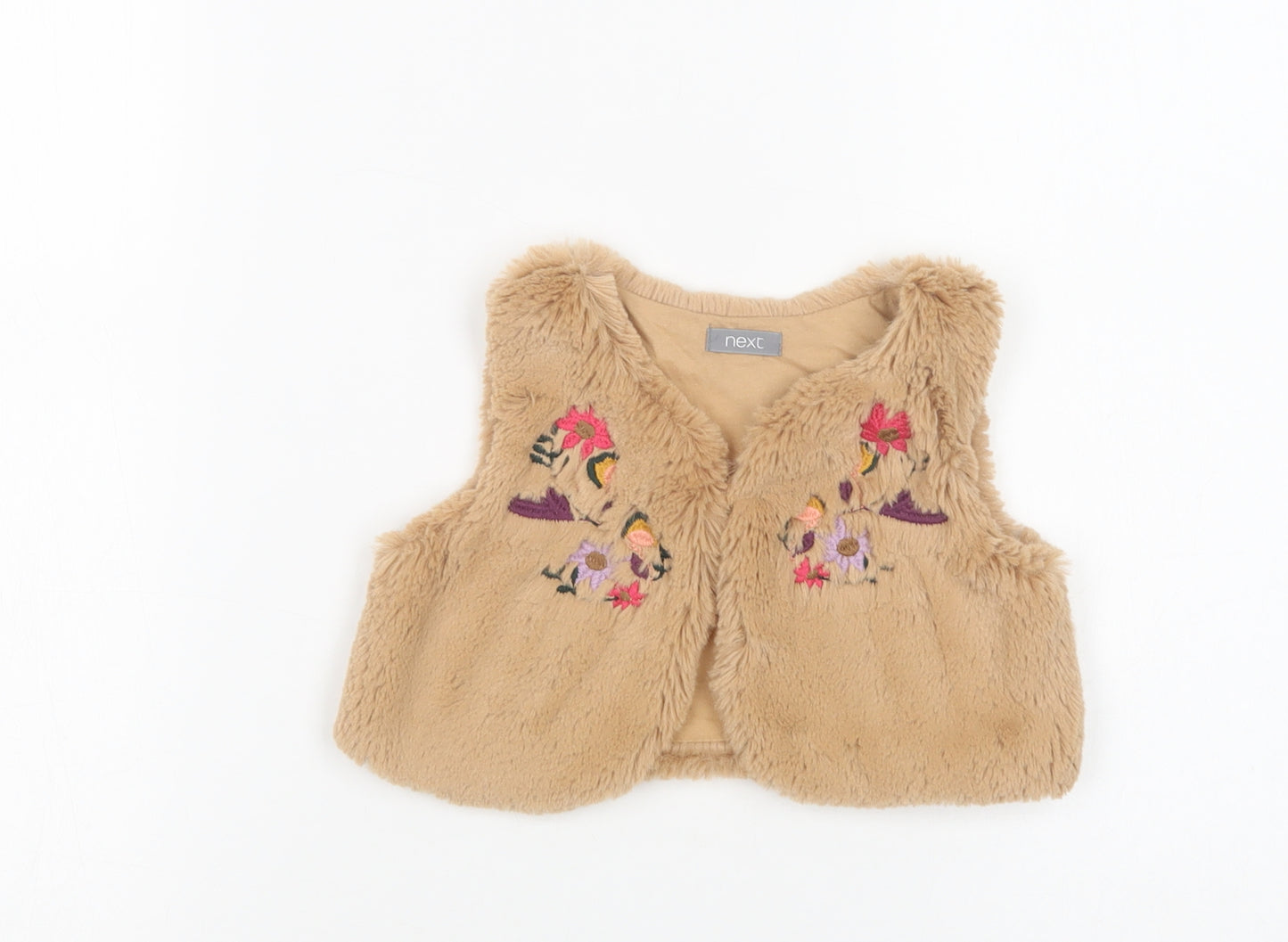 NEXT Baby Beige   Gilet Waistcoat Size 12-18 Months    - Faux Fur