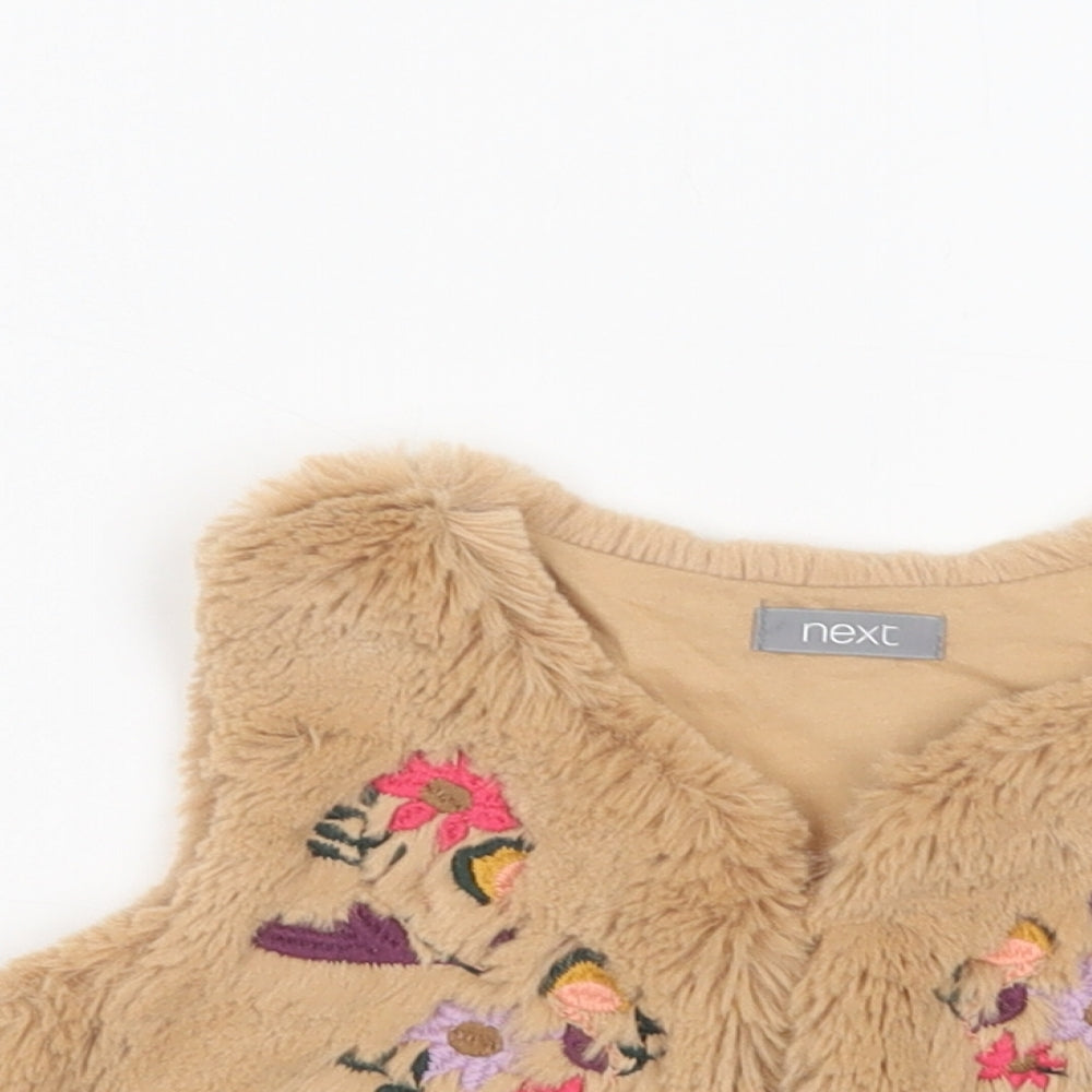 NEXT Baby Beige   Gilet Waistcoat Size 12-18 Months    - Faux Fur
