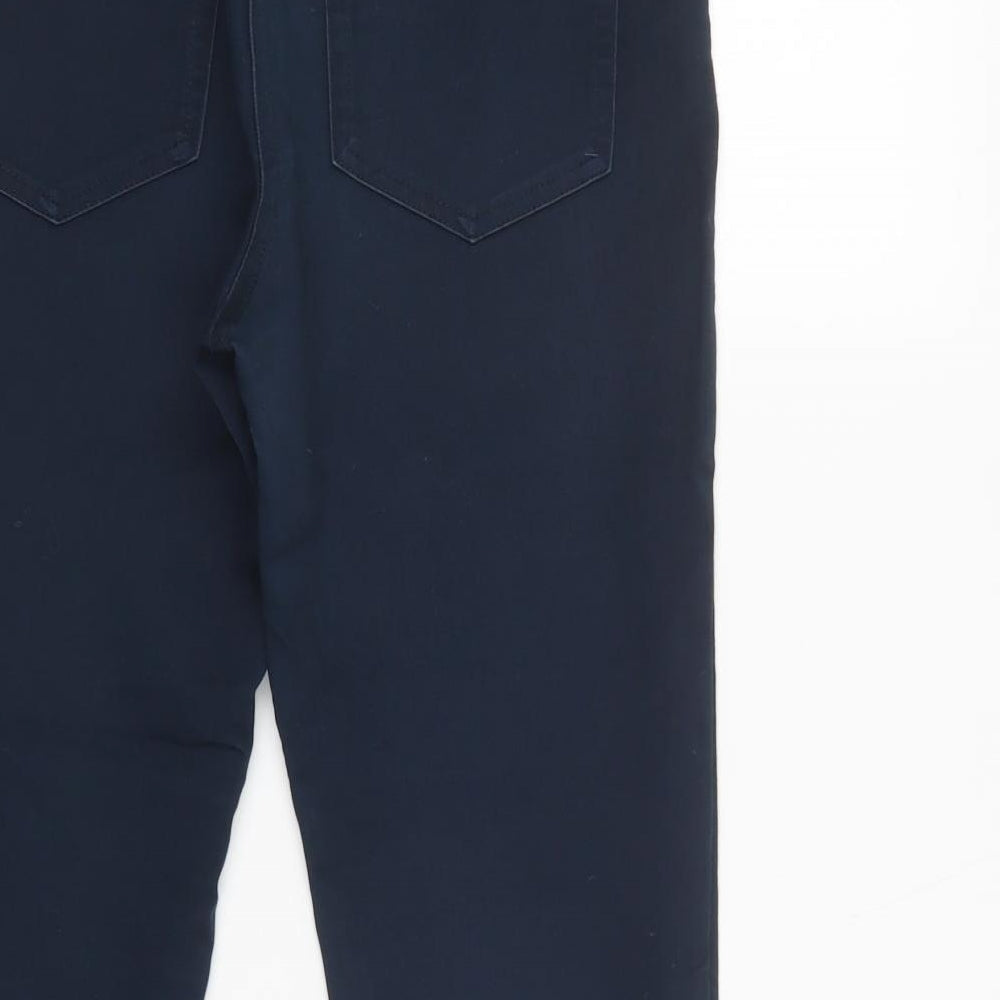 Wallis Womens Blue  Cotton Jegging Trousers Size 10 L28 in Regular Zip
