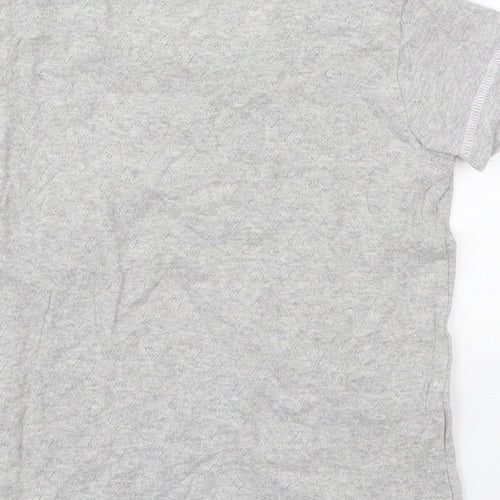 Rene Rafe Girls Grey  Cotton Basic T-Shirt Size 6 Years Round Neck Pullover