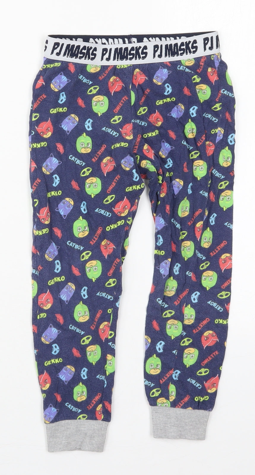 Tesco Boys Blue  Cotton Sweatpants Trousers Size 5-6 Years  Regular  - PJ Masks Pyjama Pants