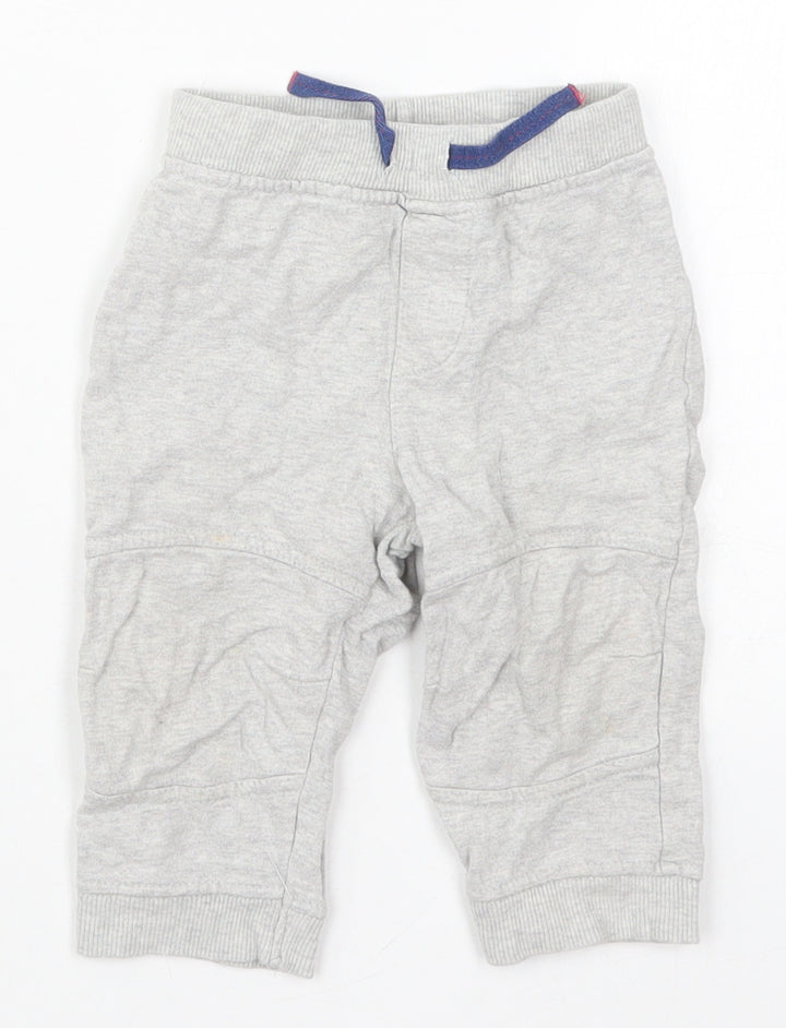 Bluezoo Boys Grey Cotton Sweatpants Trousers Size 9-12 Months Drawstring