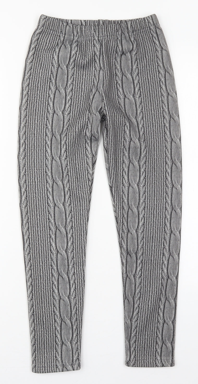 B&Q Kids Girls Grey  Cotton Carrot Trousers Size 12 Years  Regular  - Knitted Pattern