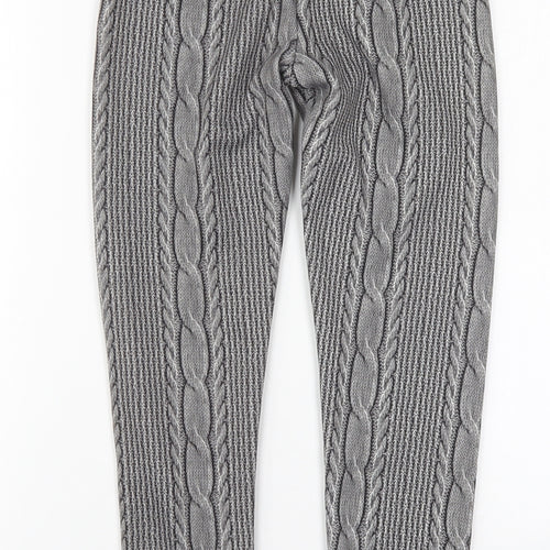 B&Q Kids Girls Grey  Cotton Carrot Trousers Size 12 Years  Regular  - Knitted Pattern