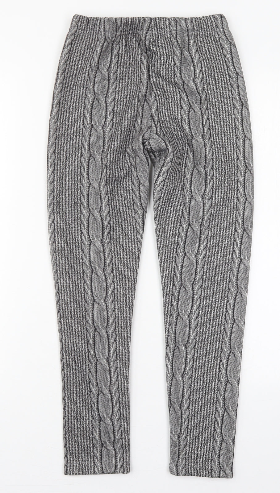 B&Q Kids Girls Grey  Cotton Carrot Trousers Size 12 Years  Regular  - Knitted Pattern