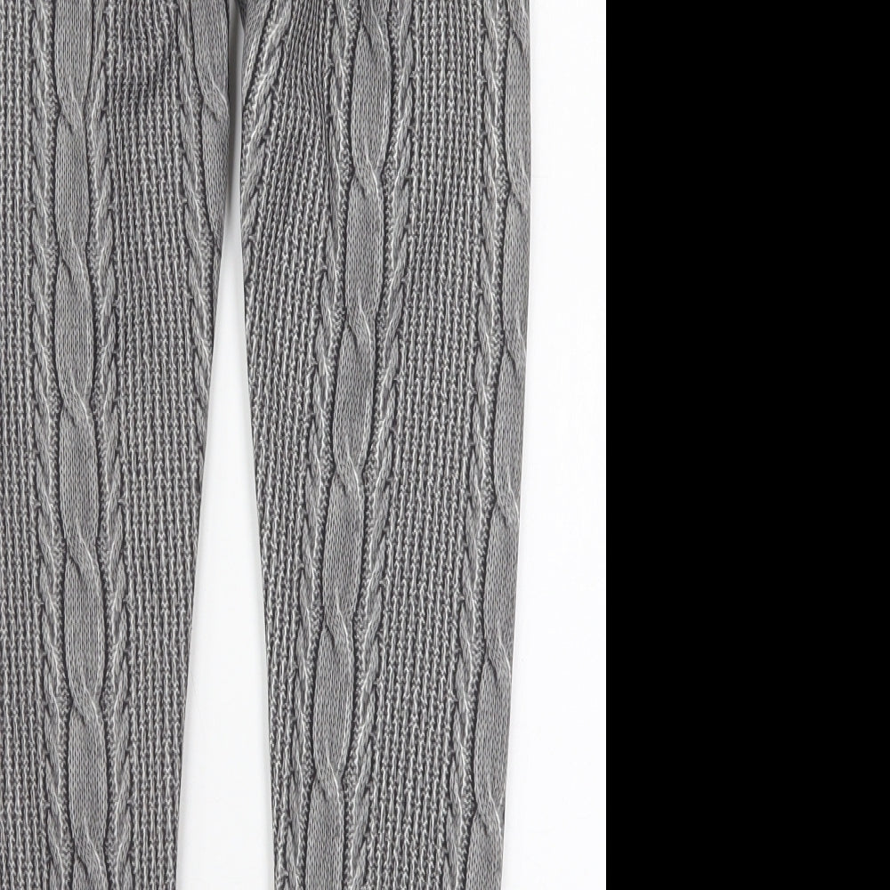 B&Q Kids Girls Grey  Cotton Carrot Trousers Size 12 Years  Regular  - Knitted Pattern