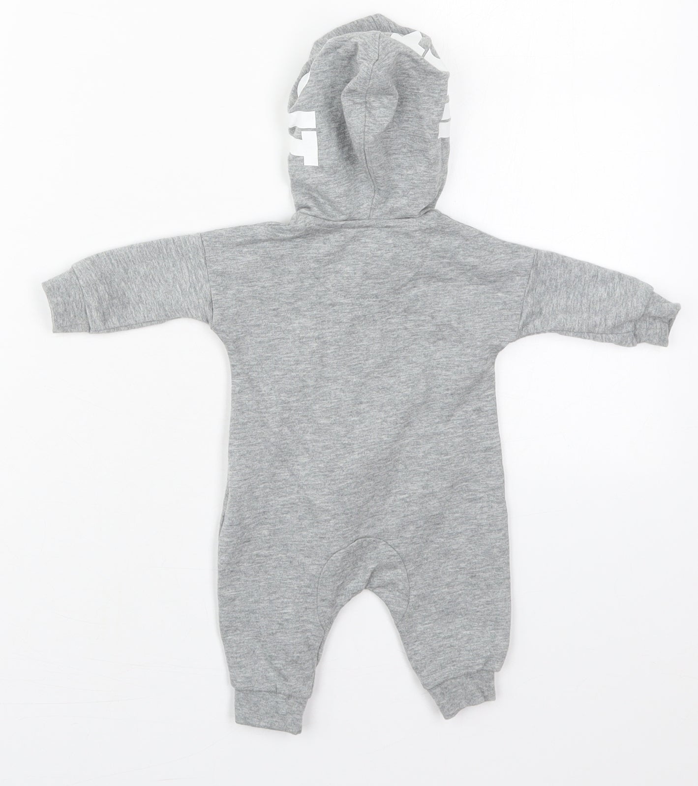 Nike Boys Grey  Cotton Babygrow One-Piece Size 0-3 Months  Zip