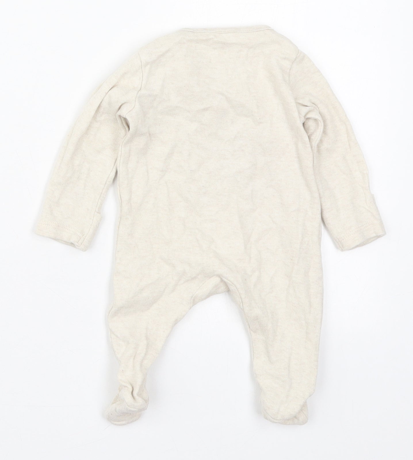 Tesco Baby Beige Solid Cotton Cami One Piece Size Newborn  Button - Mickey and Minnie Better Together