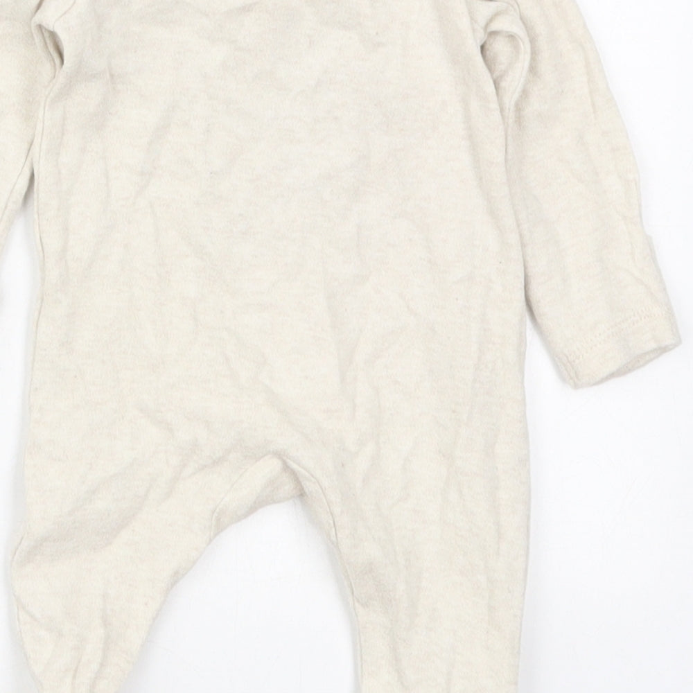 Tesco Baby Beige Solid Cotton Cami One Piece Size Newborn  Button - Mickey and Minnie Better Together