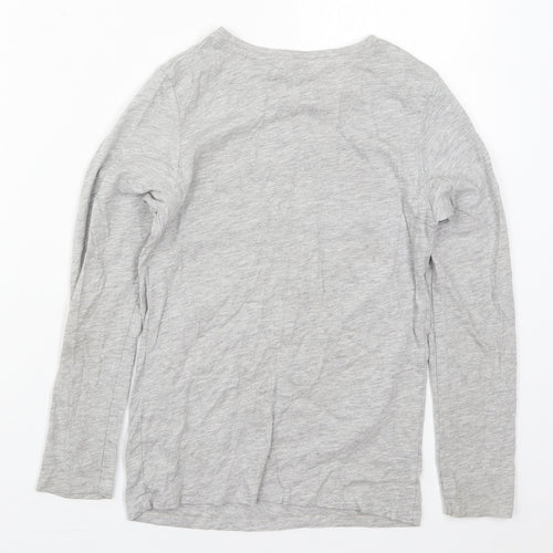 Pep&Co Boys Grey  Cotton Basic T-Shirt Size 10-11 Years Crew Neck Pullover - Kills Pro Football