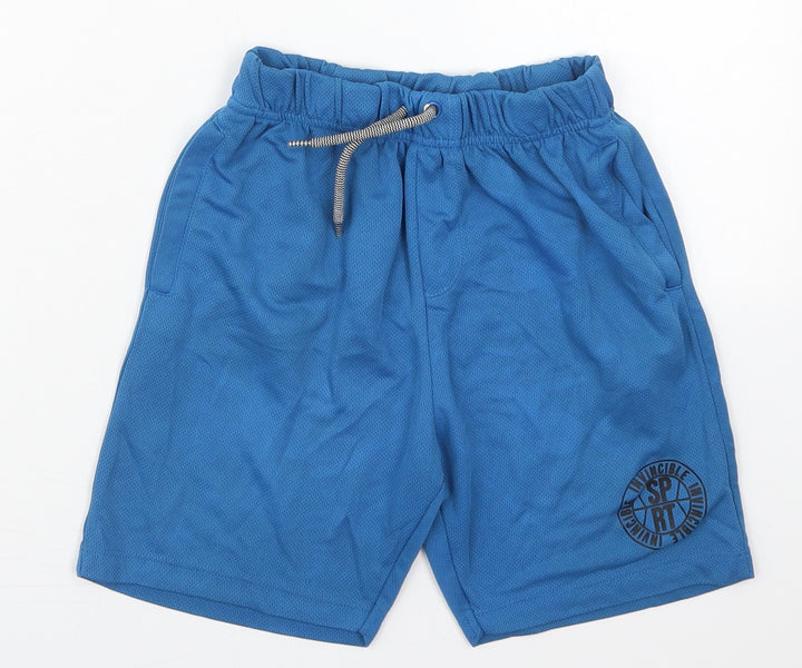 Pep&Co Boys Blue  Polyester Sweat Shorts Size 9-10 Years  Regular Drawstring