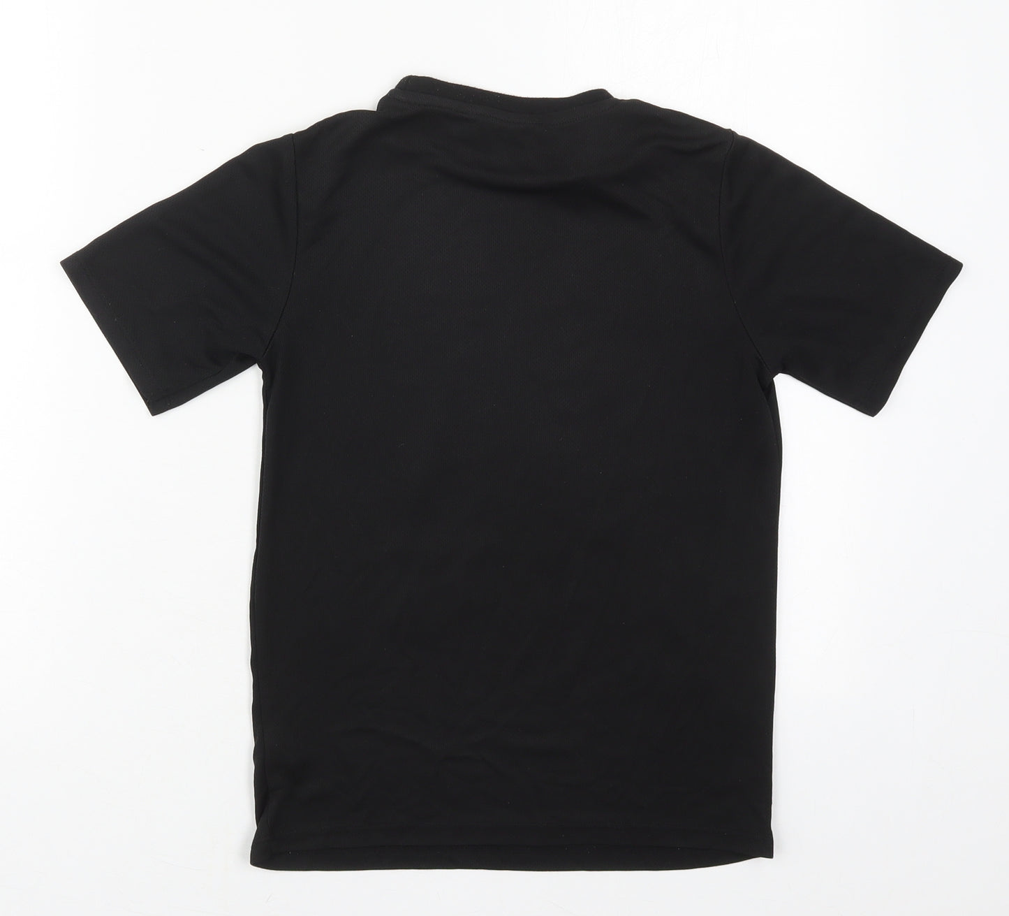 Pep&Co Boys Black  Polyester Basic T-Shirt Size 9-10 Years Crew Neck Pullover - Game Skills