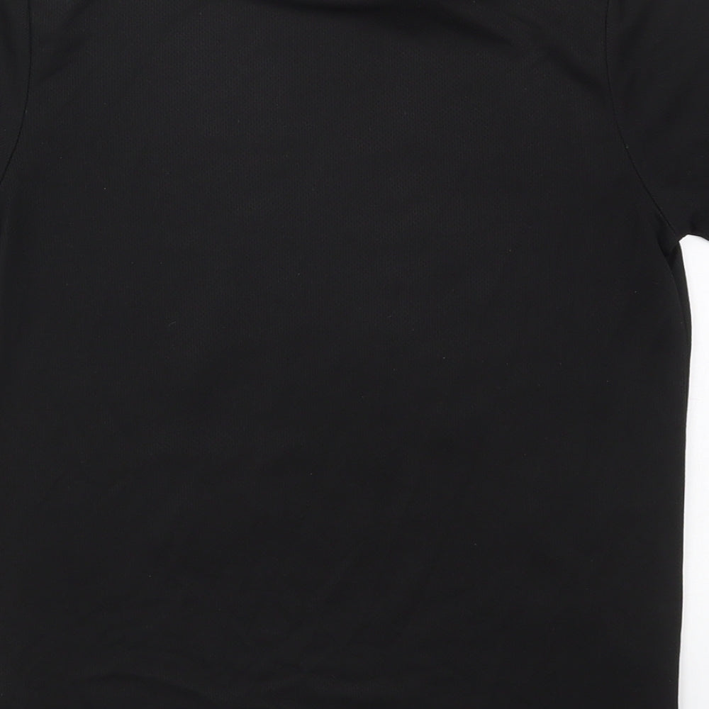 Pep&Co Boys Black  Polyester Basic T-Shirt Size 9-10 Years Crew Neck Pullover - Game Skills