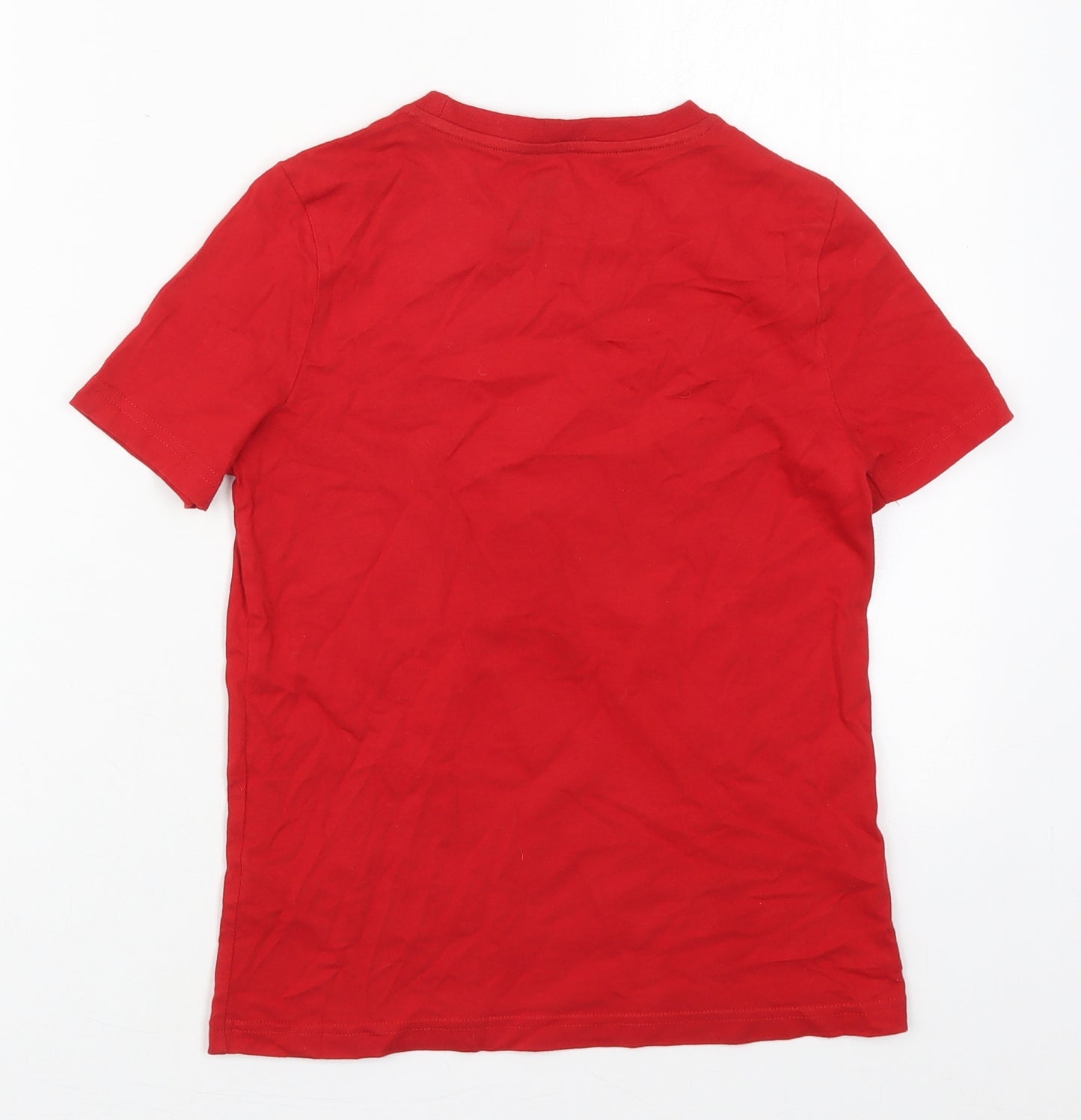 F&F Boys Red  Cotton Basic T-Shirt Size 7-8 Years Crew Neck Pullover - Game On