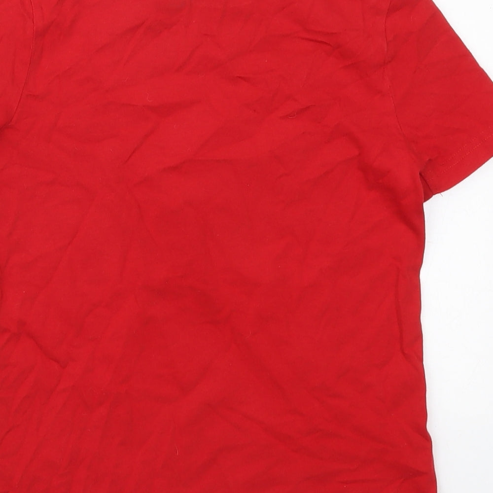 F&F Boys Red  Cotton Basic T-Shirt Size 7-8 Years Crew Neck Pullover - Game On