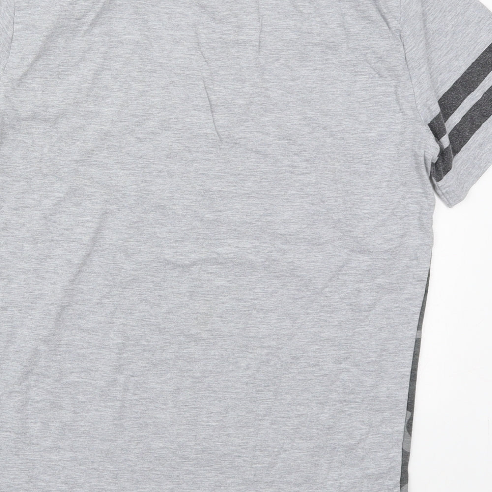 F&F Boys Grey Camouflage Cotton Basic T-Shirt Size 12-13 Years Crew Neck Pullover - NYC