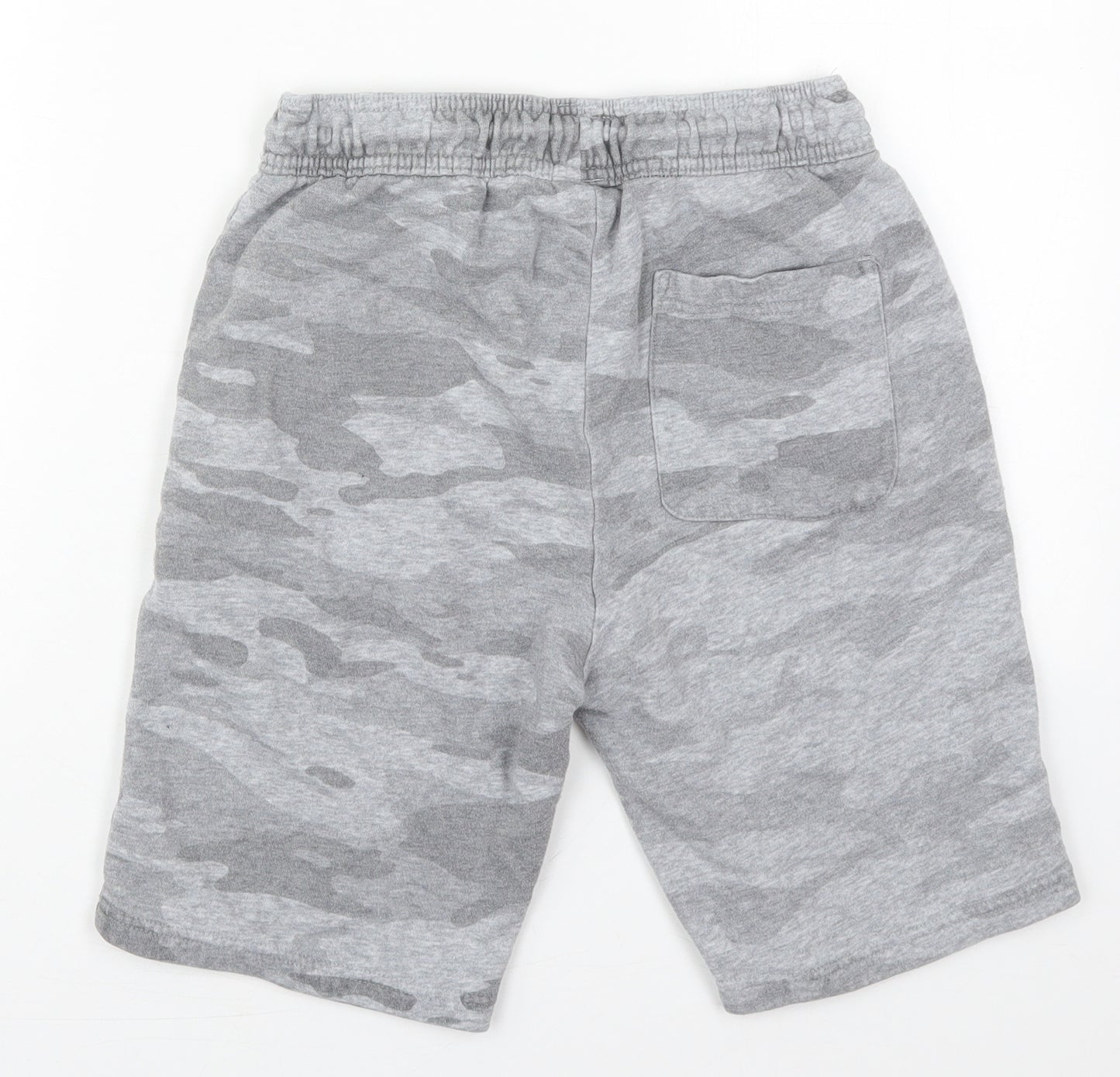 F&F Boys Grey Camouflage Cotton Sweat Shorts Size 13-14 Years  Regular Drawstring