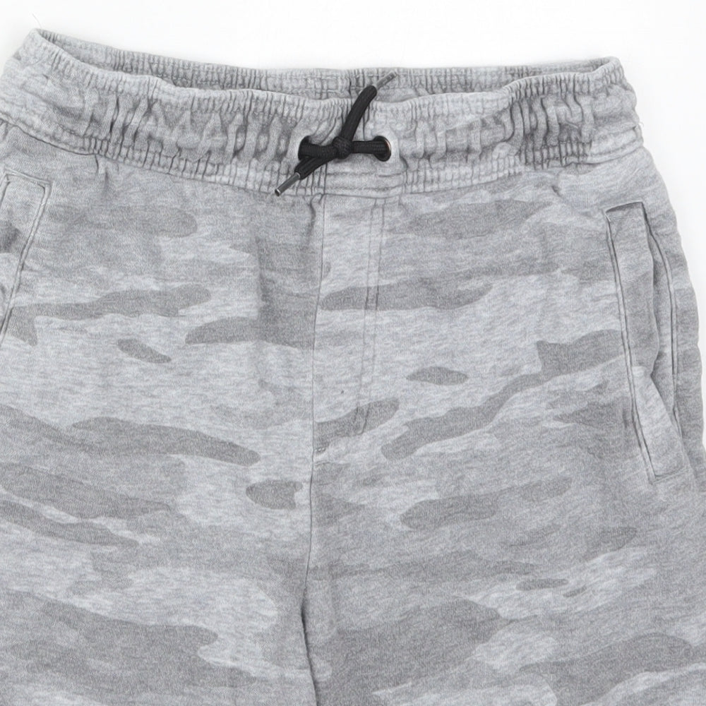 F&F Boys Grey Camouflage Cotton Sweat Shorts Size 13-14 Years  Regular Drawstring