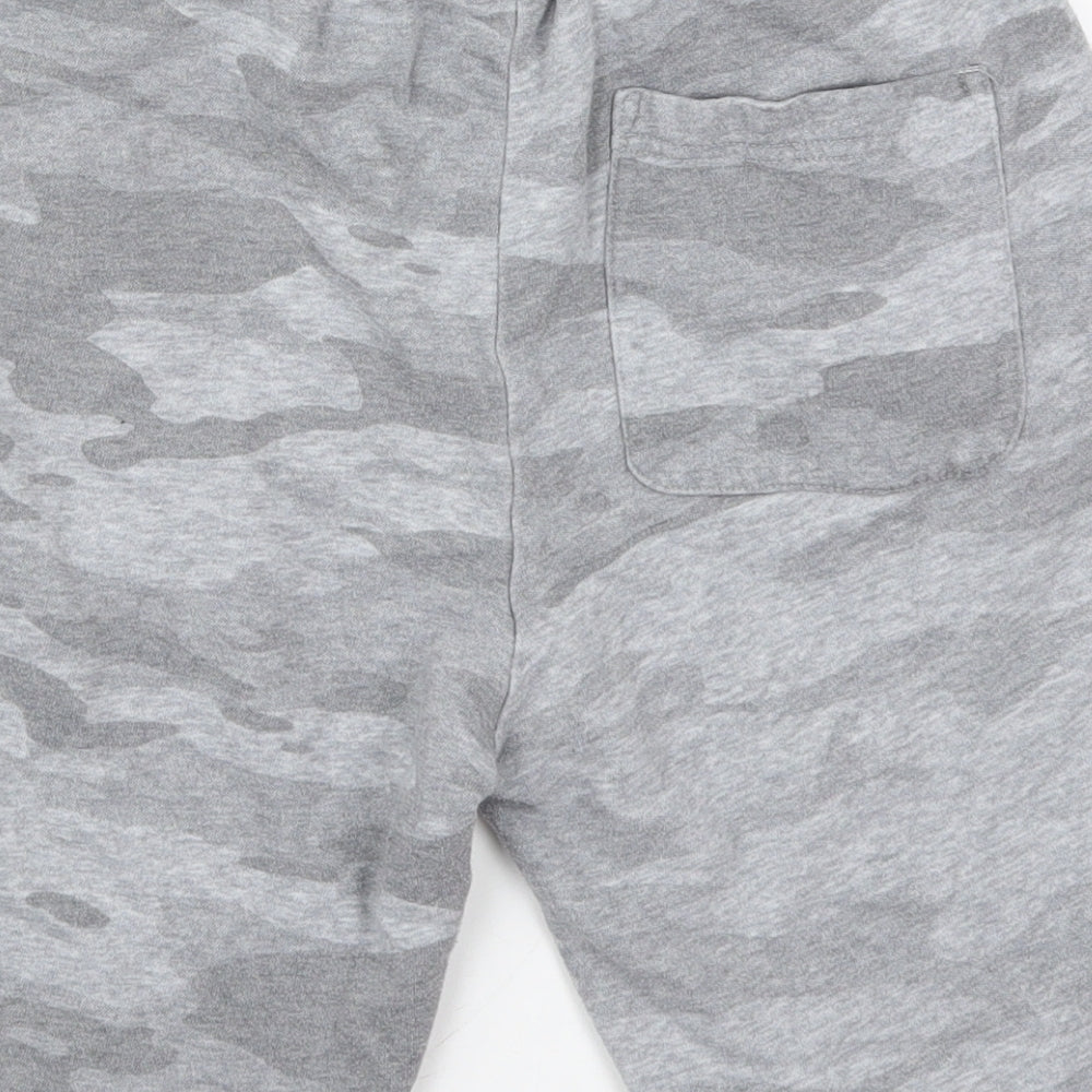 F&F Boys Grey Camouflage Cotton Sweat Shorts Size 13-14 Years  Regular Drawstring