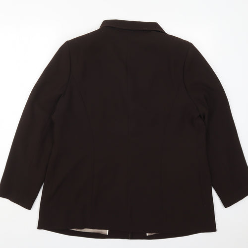 Ann Harvey Womens Brown  Polyester Jacket Suit Jacket Size 16