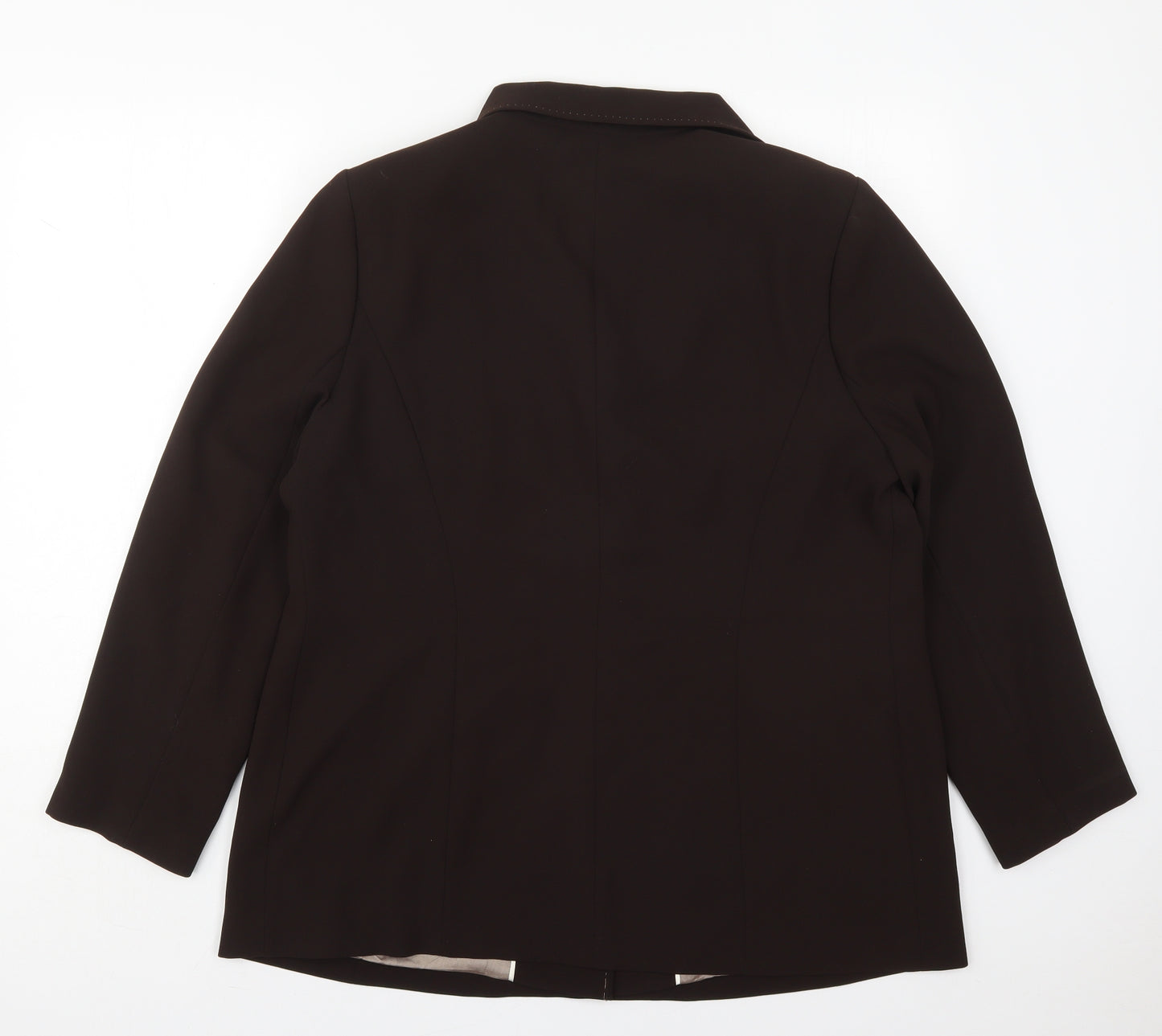 Ann Harvey Womens Brown  Polyester Jacket Suit Jacket Size 16