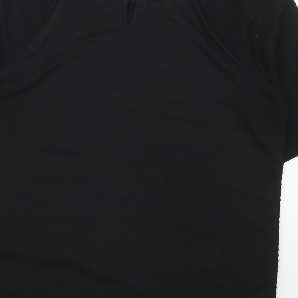 NEXT Womens Black  Polyester Basic T-Shirt Size 8 Round Neck