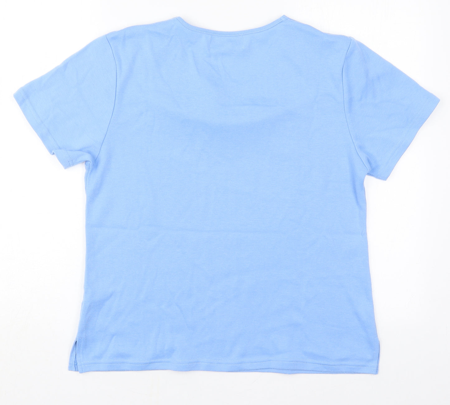 Gerard Womens Blue  Polyester Basic T-Shirt Size 14 Round Neck