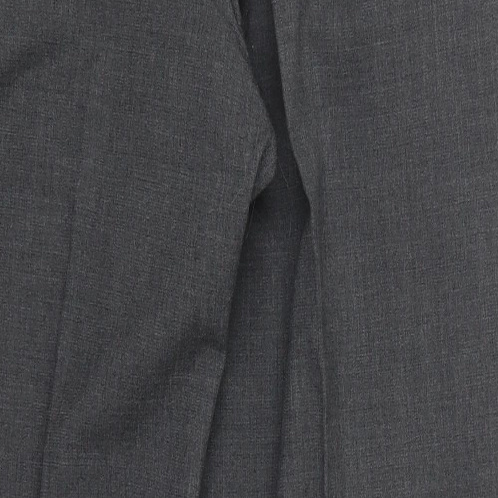 Marks and Spencer Mens Grey  Polyester Trousers  Size 38 L29 in Regular Button