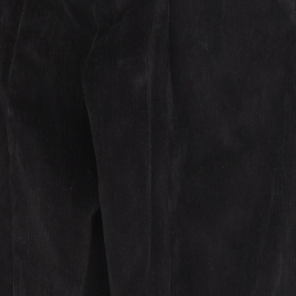 Dunnes Mens Black  Cotton Trousers  Size 36 L28 in Regular Button