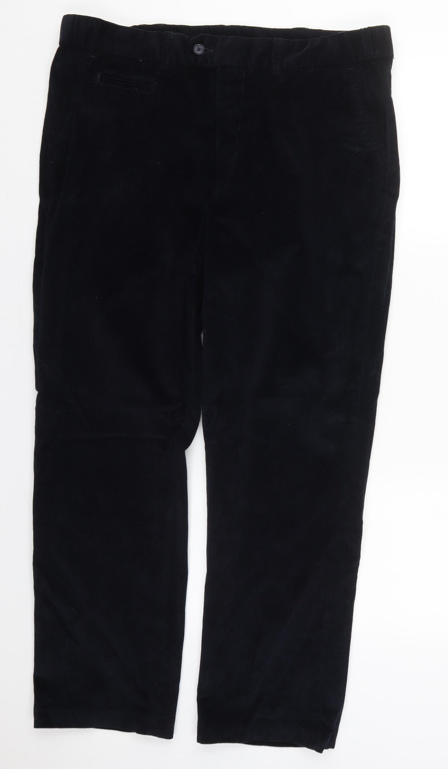 Dunnes Mens Blue  Cotton Trousers  Size 36 L28 in Regular Button