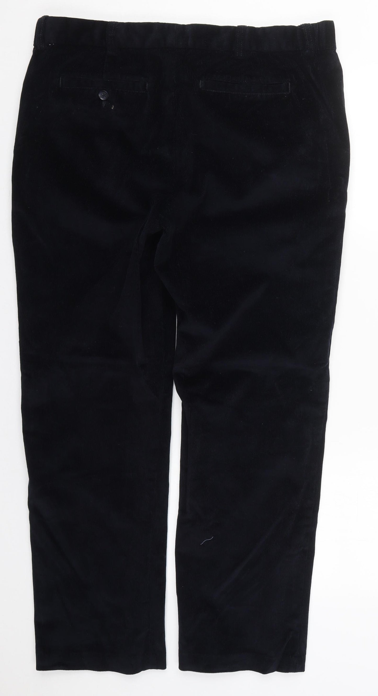 Dunnes Mens Blue  Cotton Trousers  Size 36 L28 in Regular Button