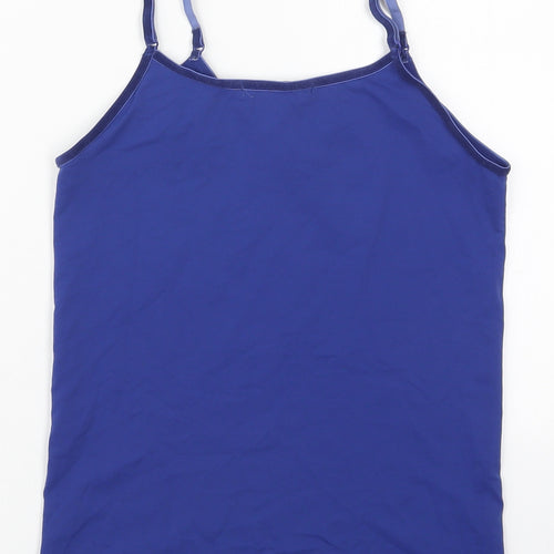 Atmosphere Womens Blue  Nylon Basic Tank Size 10 V-Neck