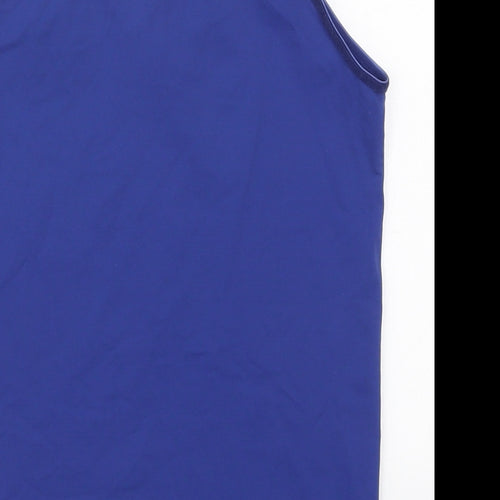 Atmosphere Womens Blue  Nylon Basic Tank Size 10 V-Neck